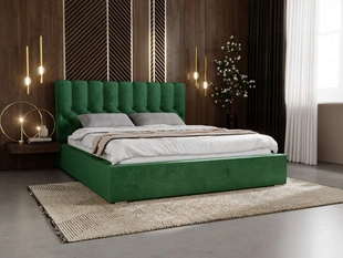 Lit Coffre rembourré avec sommier relevable 120x200 Roma Vert