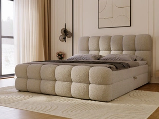 Lit Boxspring avec Coffre de Rangement 200x200 Modo Beige foncé