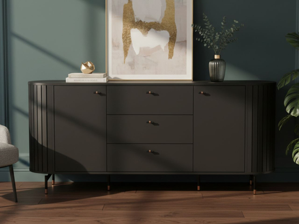 Commode de Rangement Soria Noir mat