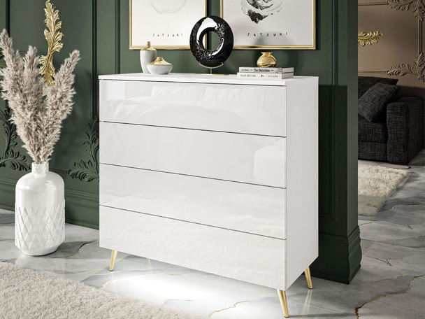 Commode de Rangement avec éclairage LED Nuveo Blanc