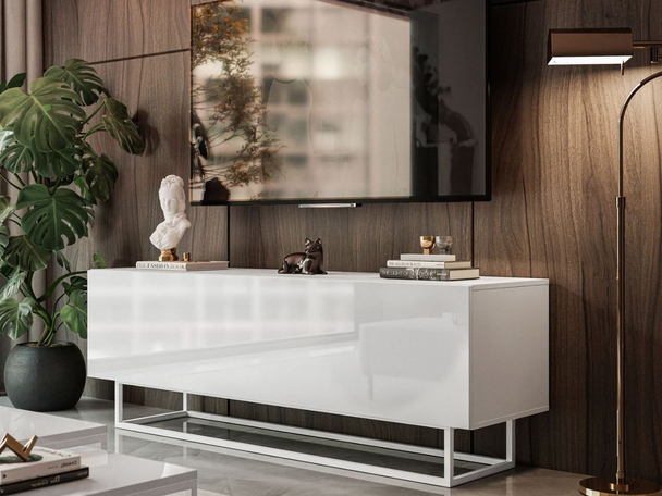 Meuble TV Rangement Nodoo Blanc