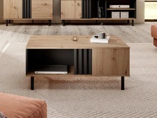 Table Basse Malone Chêne Artisan, Anthracite
