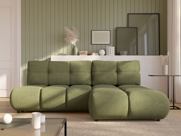 Canapé d'Angle Droite Convertible avec Coffre Milet Vert