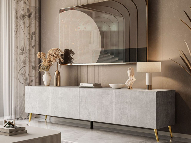 Meuble TV Rangement Nodoo Gris