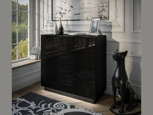 Commode de Rangement avec éclairage LED Nuveo Noir