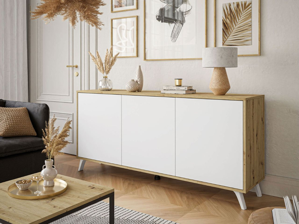 Commode élégante 154 cm Vivance Blanc mat