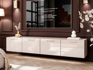 Meuble TV Rangement avec éclairage LED Noaé Cachemire