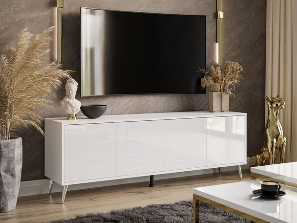 Meuble TV pour téléviseur Vivance Blanc brillant