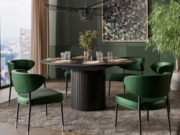 table ronde extensible Soria Noir mat