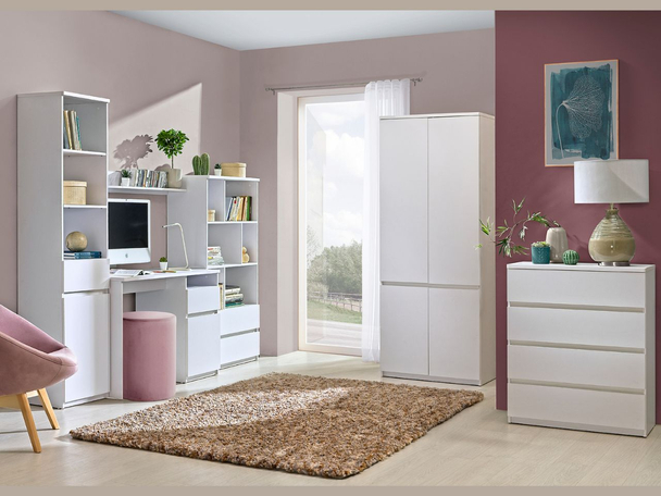 Ensemble de meubles pour chambre d'adolescent Arcadia blanc