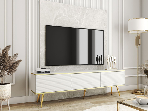 Meuble TV Rangement Diolo blanc