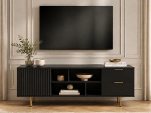 Meuble TV Rangement Ankara Noir mat