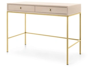 Coiffeuse avec Pieds en Métal Doré Amor Beige Sable