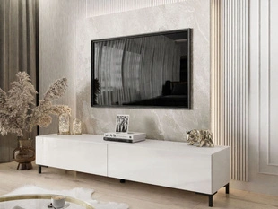 Meuble TV Rangement Sorelle Blanc brillant