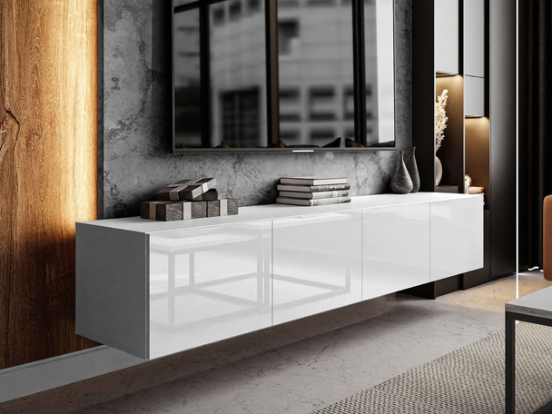 Meuble TV Rangement Nodoo Blanc