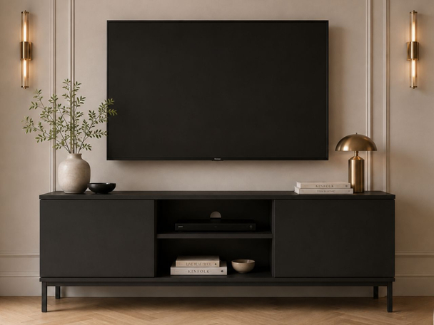 Meuble TV Rangement Soroko Noir