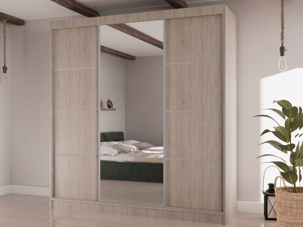 Armoire avec Miroir Vello Chêne Sonoma