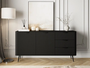 Commode avec Portes et Tiroirs 163 cm Latina Noir