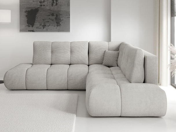 Canapé d'Angle Droite Convertible avec Coffre Kair Gris clair