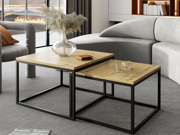Tables Basses Gigognes Asumi Chêne Artisan 40x46