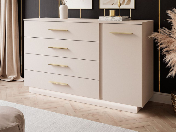 Commode de Rangement avec éclairage LED Nuveo Cachemire
