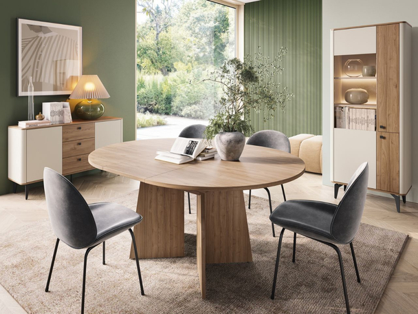 Ensemble de mobilier de salle à manger Arelis Cachemire, Noyer Royal