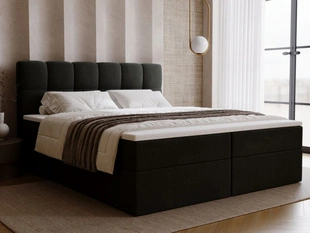 Lit Boxspring avec Coffre de Rangement 160x200 Maison Gris foncé