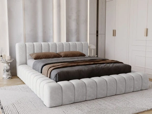 Lit Coffre rembourré avec sommier relevable 120x200 Italia Gris clair