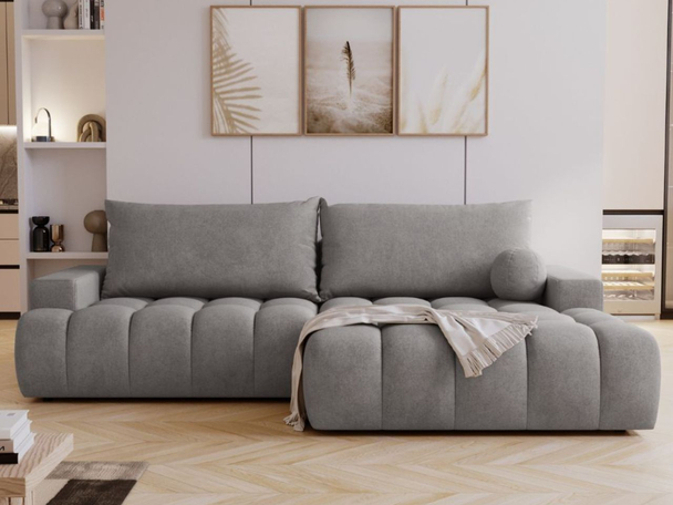 Canapé d'Angle Droite Convertible avec Coffre Havi Gris