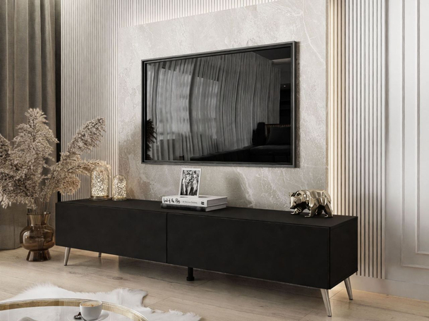 Meuble TV Rangement Sorelle Noir mat
