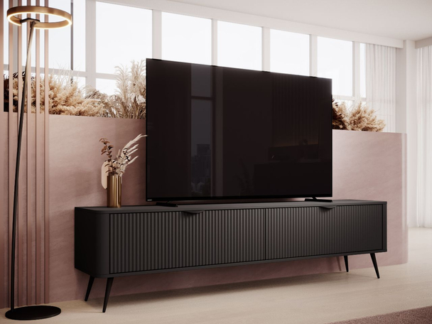 Meuble TV Rangement 200 cm Latina Noir