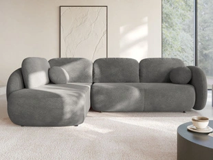 Canapé d'Angle Gauche Convertible avec Coffre Carino Gris