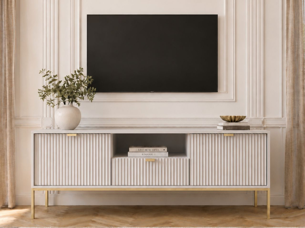 Meuble TV Rangement Amber gris