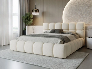 Lit Coffre rembourré avec sommier relevable 200x200 Modo Beige