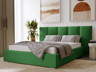 Lit Coffre rembourré avec sommier relevable 120x200 Lizbona Vert