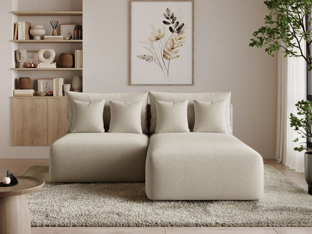 Canapé d'Angle Droite Convertible avec Coffre Ronni Beige