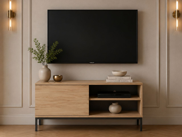 Meuble TV Rangement 100 cm Soroko Marron