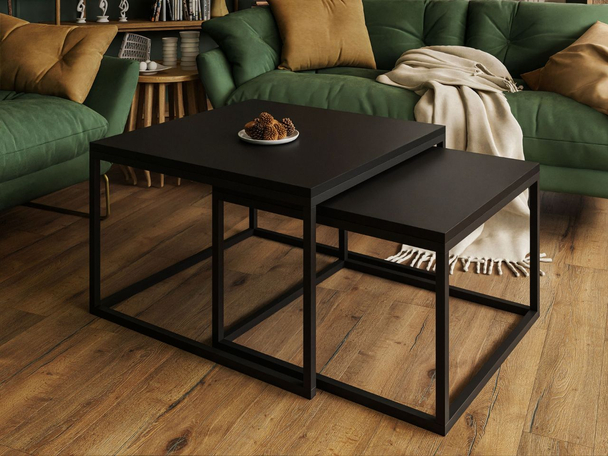 Tables Basses Gigognes Asumi Noir 40x46