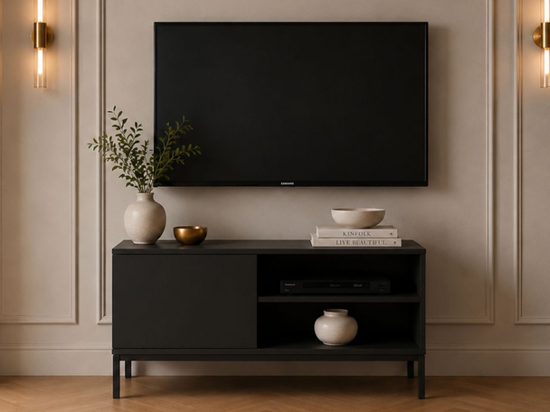 Meuble TV Rangement 100 cm Soroko Noir