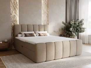Lit Boxspring avec Coffre de Rangement 160x200 Cloud Marron
