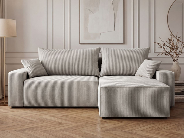 Canapé d'Angle Convertible Réversible avec Coffre Nivo Gris