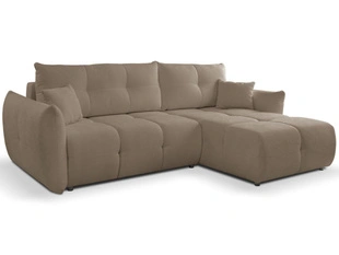 Canapé d'Angle Convertible avec Coffre Réversible Bene Marron