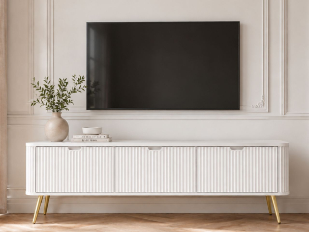 Meuble TV Rangement Viva blanc