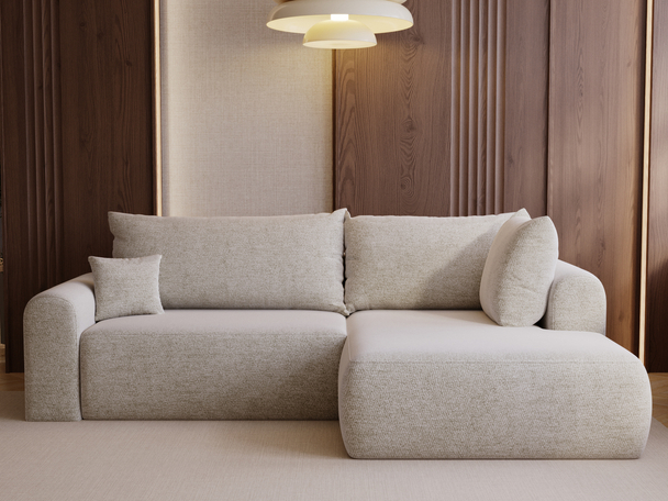Canapé d'Angle Convertible avec Coffre Savana Bis Beige clair