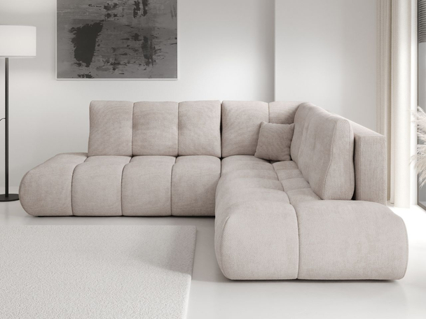 Canapé d'Angle Droite Convertible avec Coffre Kair Beige