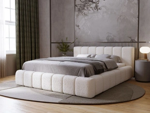 Lit Coffre rembourré avec sommier relevable 120x200 Orio Beige