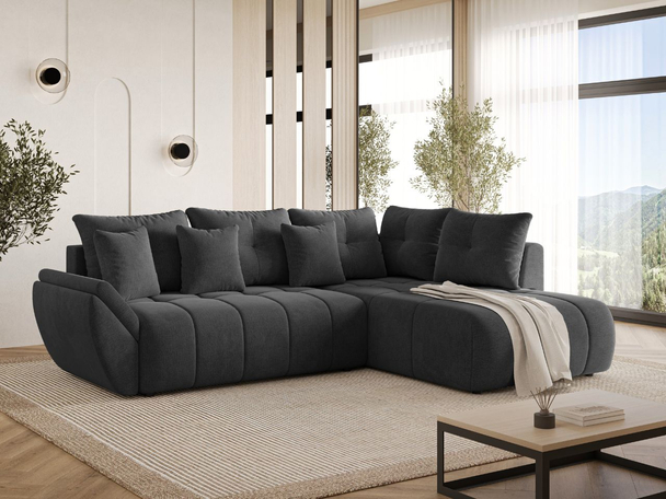 Canapé d'Angle Convertible Réversible Genoa Anthracite
