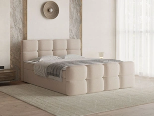Lit Boxspring avec Coffre de Rangement 180x200 Rivon Beige