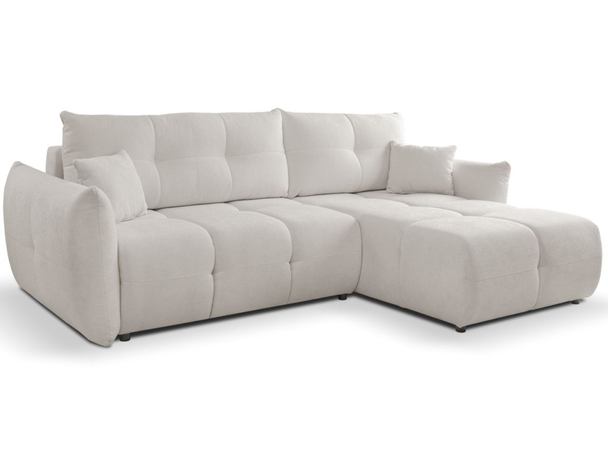 Canapé d'Angle Convertible avec Coffre Réversible Bene Gris clair