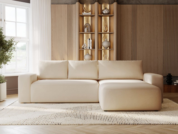 Canapé d'Angle Droite Convertible avec Coffre Tazones Beige
